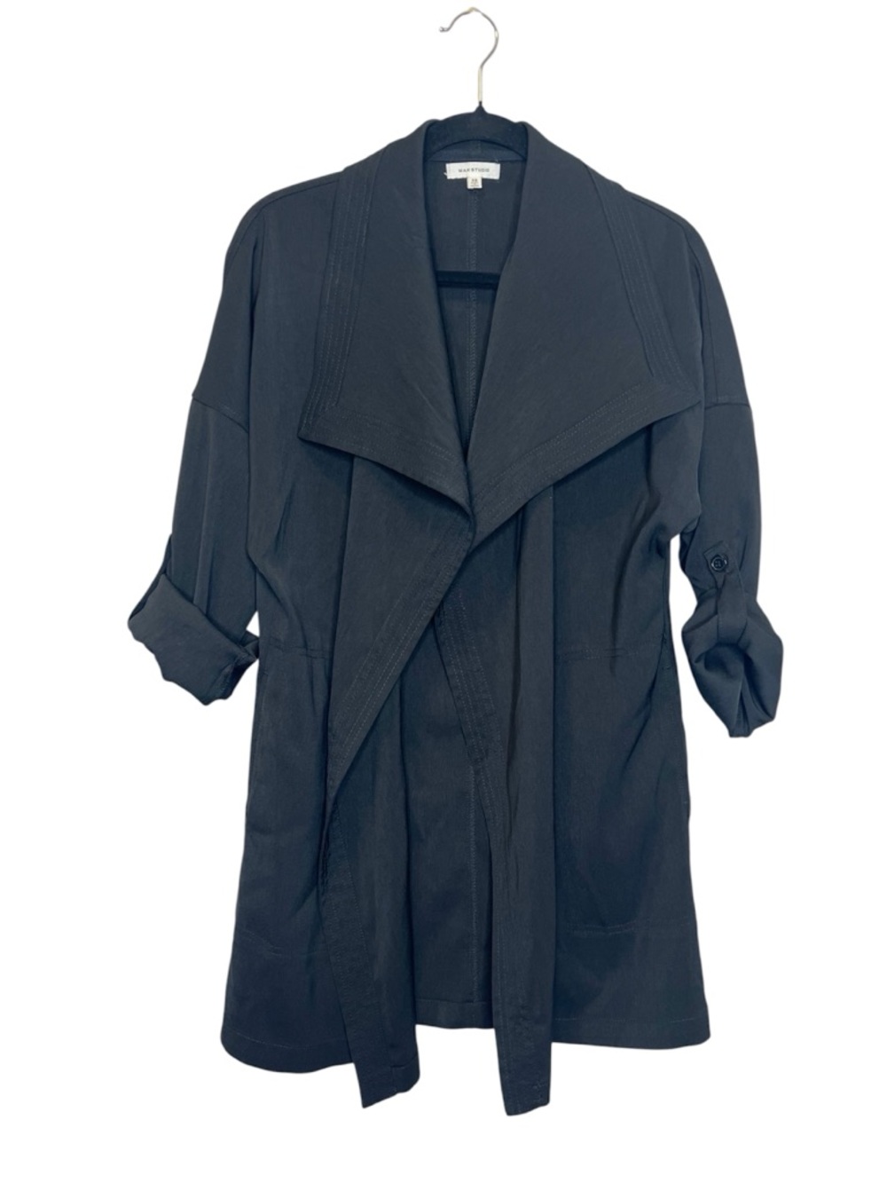 MAX STUDIO Statement Open Front Cuff Sleeve Trench Style Coat size XS